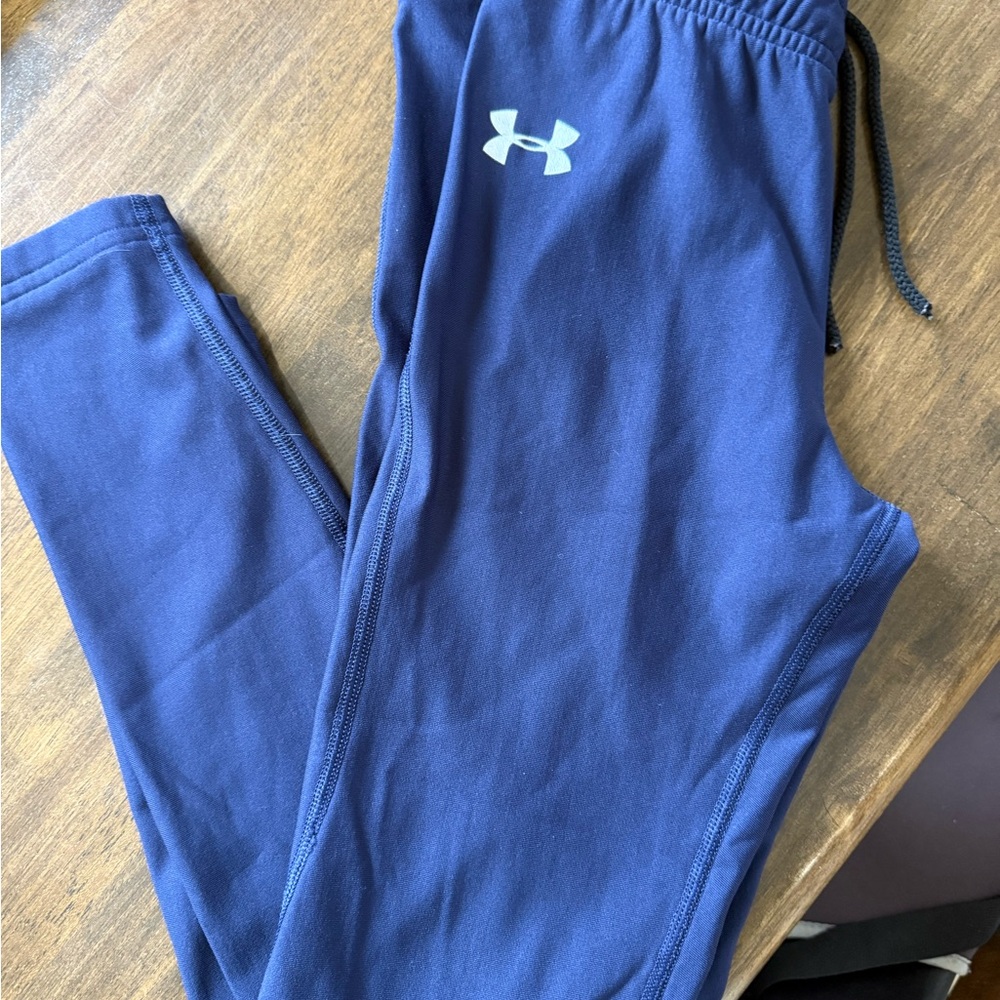 Under Armour Kids' Blue Joggers cold gear running tights/leggings
